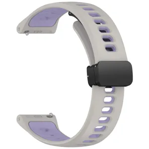 Cinturino di ricambio per smartwatch in silicone con chiusura magnetica pieghevole e bicolore, 22mm.