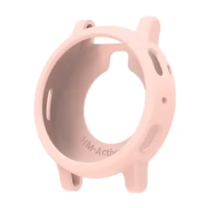 Silicone protective case compatible with Amazfit Active MAX smartwatch, soft pink, precise cutouts.