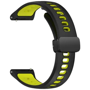 Cinturino per orologio in silicone bicolore da 22mm con chiusura magnetica e perni rapidi.