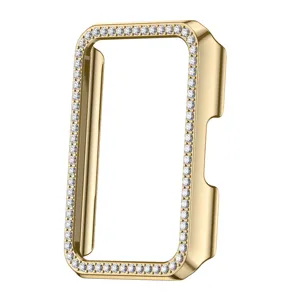 Gold rhinestone smart watch protective case shiny PC hard bumper cover for wearable device
