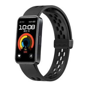 Cinturino in silicone fibbia magnetica pieghevole traspirante forato per smartwatch accessorio