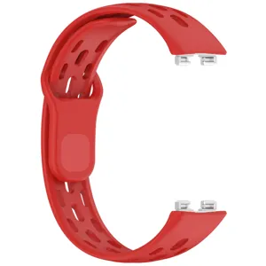 Silicone replacement strap detail view, breathable mesh design with metal connector pins.
