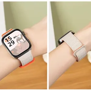 Silicone magnetic replacement watch strap, comfortable fit for smart watch daily wear.