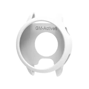 Vista detallada de funda de reloj de silicio, cubierta protectora blanca hueca compatible.