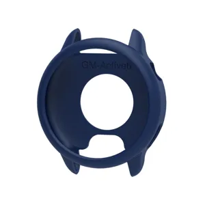 Funda protectora de silicona azul oscuro para smartwatch, diseño hueco semiabierto, antichoque.