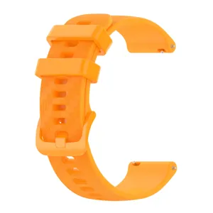 Orange silicone watch strap featuring carbon fiber texture and matching buckle, detail display.