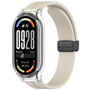 Bracelet en silicone et coque de protection pour montre connectée avec fermoir aimanté.