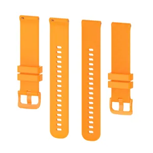 Orange silicone watch band replacement strap with carbon fiber texture and quick release pins.