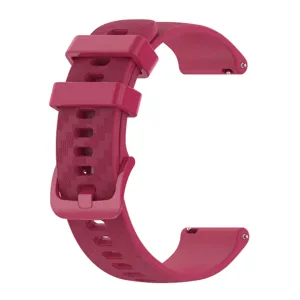 Replacement silicone watch strap with carbon fiber texture, universal design for smartwatches.