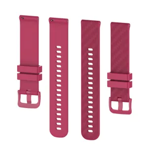 Silicone watch strap replacement for smart watch universal 20mm 22mm with carbon fiber texture.