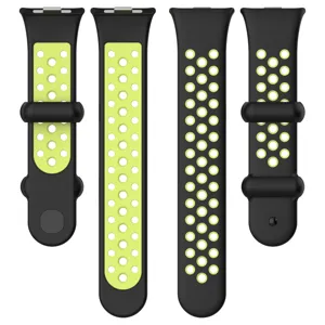 Bracelet de sport en silicone de rechange compatible smartwatch, design perforé respirant.