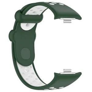 Bracelet de montre de sport en silicone de rechange avec trous bicolores et connecteurs.
