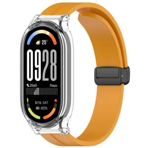 Bracelet de rechange en silicone avec coque de protection transparente et boucle magnétique