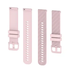 Pink silicone watch strap carbon fiber texture universal replacement band for smartwatches