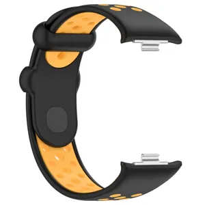 Bracelet de montre de sport en silicone TPU de rechange compatible Xiaomi smart band, noir jaune.