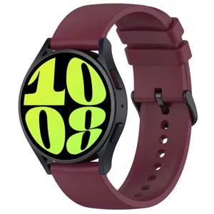Replacement silicone watch strap compatible with Galaxy Watch 6, wine red color design.