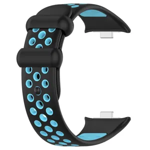 Bracelet de montre de sport de remplacement en silicone avec trous, bicolore durable.