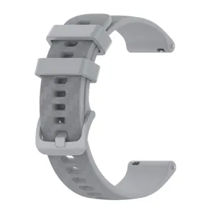 Silicone watch strap detail view, carbon fiber texture pattern, matching color buckle design.
