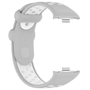 Bracelet de rechange en silicone pour montre connectée, trous respirants, design bicolore.