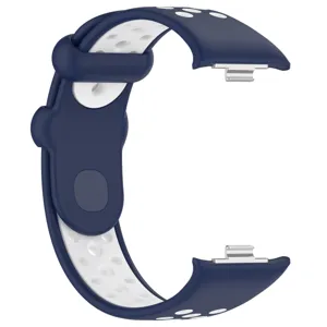 Bracelet de rechange en silicone bicolore, bracelet de sport respirant avec connecteur en métal.