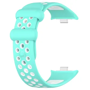 Bracelet de sport en silicone bicolore de rechange compatible montre connectee Xiaomi.