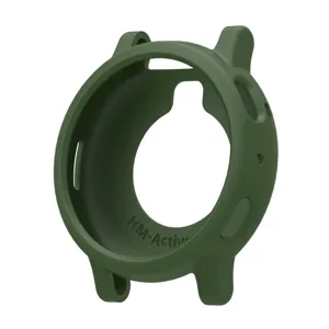 Dark green silicone protective case detail view for smartwatch, precise cutouts and flexible fit.