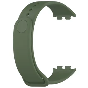 Dark green silicone replacement watch strap detail, flexible and comfortable wearable accessory.