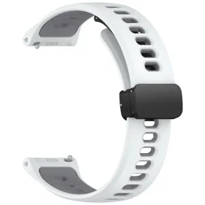 Cinturino di ricambio in silicone 22mm con chiusura magnetica, dettaglio bicolore traspirante.
