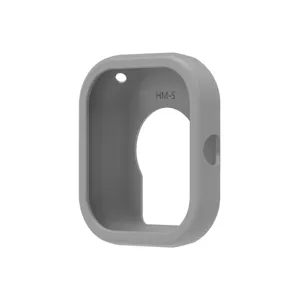 Silikon Schutzhülle Uhren Detailansicht, graue Farbvariante, präzise Ausschnitte, flexibles Material.