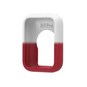 Silicone protective case detail view, dual-color soft cover for smart band M9 Pro.
