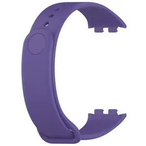 Purple silicone replacement smart watch wristband with secure buckle design, durable and comfortable.