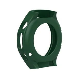 Donkergroene siliconen smartwatch beschermhoes detail, flexibele bumper met precieze openingen.