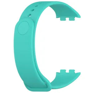 Replacement silicone smart watch band strap in mint green color, comfortable and durable daily wear.
