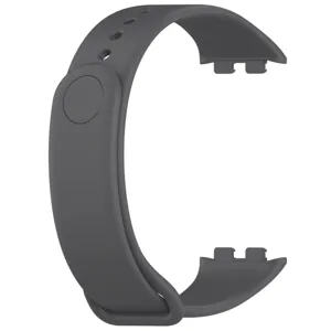 Replacement grey silicone smart band strap, comfortable flexible sports wristband design.