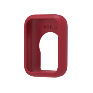 Red silicone protective case for smart fitness tracker band, soft anti-drop housing cover
