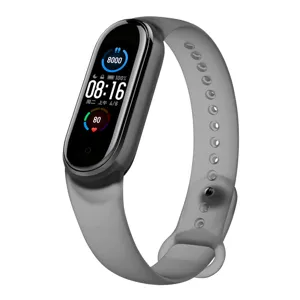 Bracelet de rechange transparent en silicone pour tracker de fitness, design souple.