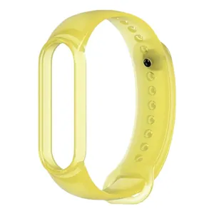 Bracelet de rechange jaune transparent compatible avec les bandes de fitness tracker.