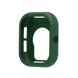 Funda protectora de silicona verde oscura compatible con Haylou Watch, duradera y precisa.