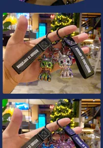 Electroplated colorful deer keychain, cute bag pendant and car ornament with stylish strap.