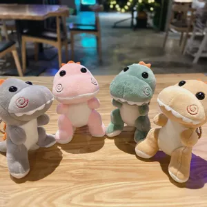 Niedlicher Dinosaurier Plüsch Schlüsselanhänger Set, weiche kleine Stofftier Anhänger.
