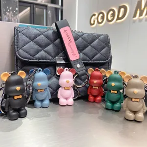 Cute Nordic bear keychain cartoon doll car key pendant creative silicone keychain jewelry