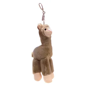 Cute plush alpaca keychain fluffy llama bag charm cute stuffed animal keyring pendant gift.