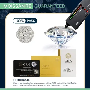 Moissanite Ohrringe Cluster Stecker funkelnder Diamant Pruefer bestanden mit GRA Zertifikat