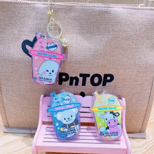 Cute animal water game keychain, portable miniature ring toss toy pendant for kids and adults.
