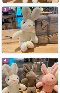 Cute plush rabbit bag charm keychain soft toy lovely bunny doll pendant for backpack daily decor