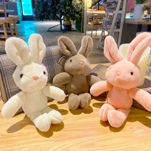 Cute plush rabbit bag pendant fluffy doll toy cute keychain schoolbag hanging decoration