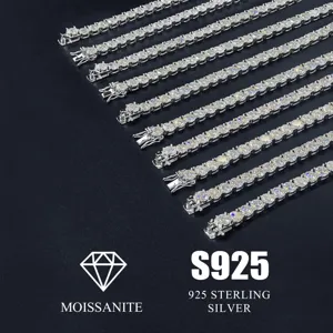 S925 Sterlingsilber Moissanit Tennisarmband Luxus D Farbe Diamant Tennis Armband Für Damen Herren Schmuck