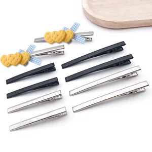 Rectangle Iron Alligator Hair Clip Base DIY Accessory With KOREA Mark Electroplated Metal Hairpins For Jewelry Making