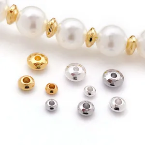 Perles d'espacement dorées et argentées perles abaque métal pour fabrication bijoux DIY