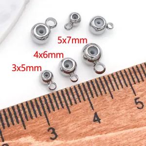 Verzilverde koperen siliconen stopper kralen met oogje voor handgemaakte DIY sieraden 3-7mm